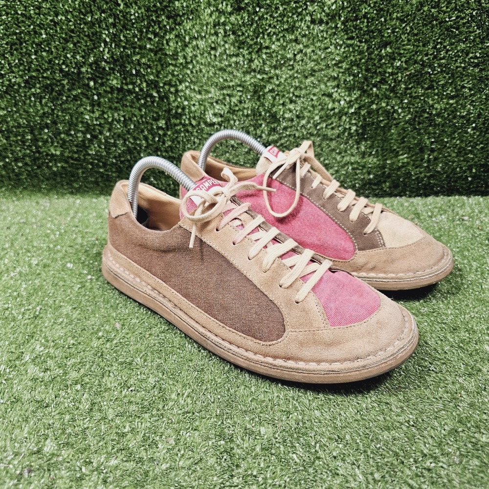 Camper Twins Brown Red Canvas Casual Comfort Lace Up Shoes Womens 40 US 10